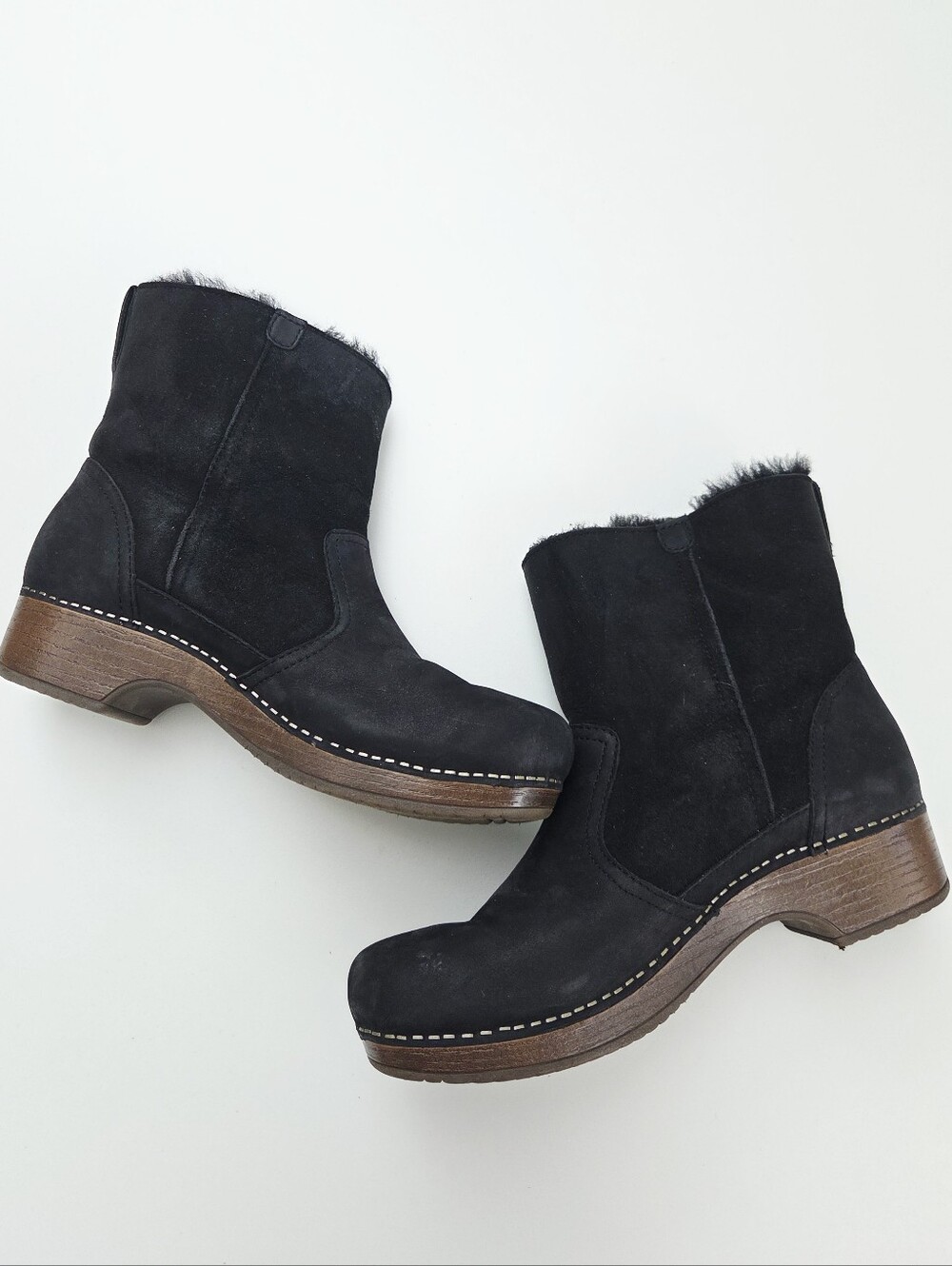 Dansko Bettie Bootie Shearling Nubuck Black Size 39 Boots - Picture 4 of 11